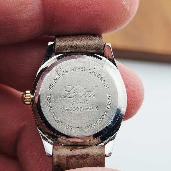 LTD Women's Two Tone Quartz Watch Brown Leather Band Simple Casual Everyday - Picture 6 of 7